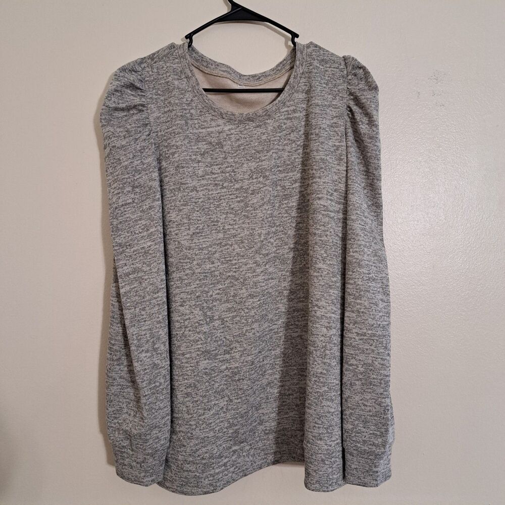 Women’s grey Fabric Shirt With Decorative Sleeves 2X